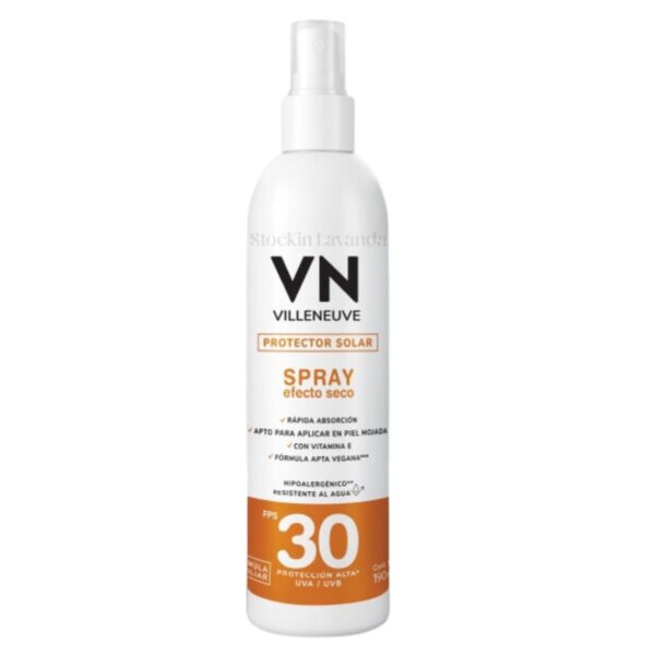 Protector Solar Spray Efeto Seco FPS 30 x 190 ml. - Villeneuve