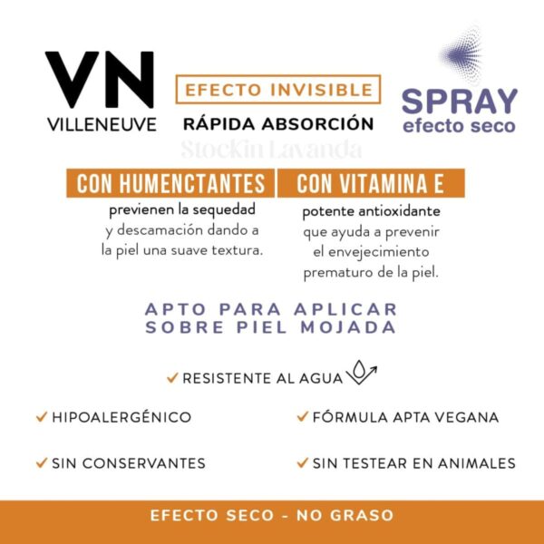Protector Solar Spray Efeto Seco FPS 30 x 190 ml. - Villeneuve
