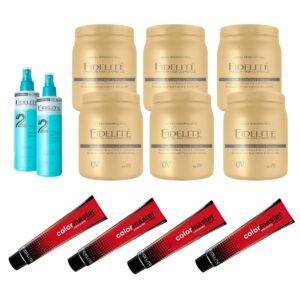 480 Tinturas Color Master + 6 Máscaras Coco y Vainilla x 1 kg Fidelite + 12 Desenredante instantáneo Bi Fase x 250 ml.